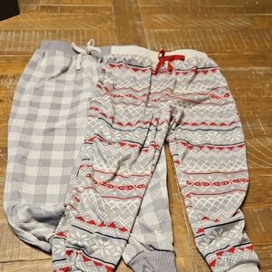 BearPaw Kids Pajama Bottoms - Gray and Red 2 Pair Size 5/6 Girls